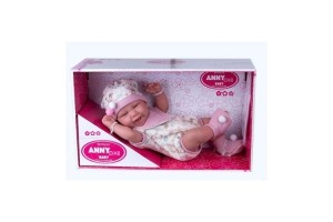 Boneca Anny Doll Baby Reborn Macacão Babador - Cotiplas